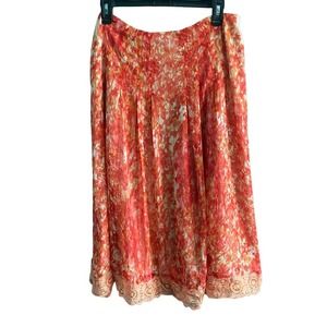 Jones New York Collection Coral Lace Hem Midi Skirt Size 16